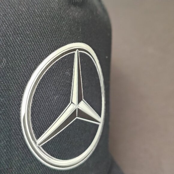 Mercedes Benz Hat Cap Strap Back Black Emblem Logo Auto Adjustable Panel Mens - Picture 6 of 12